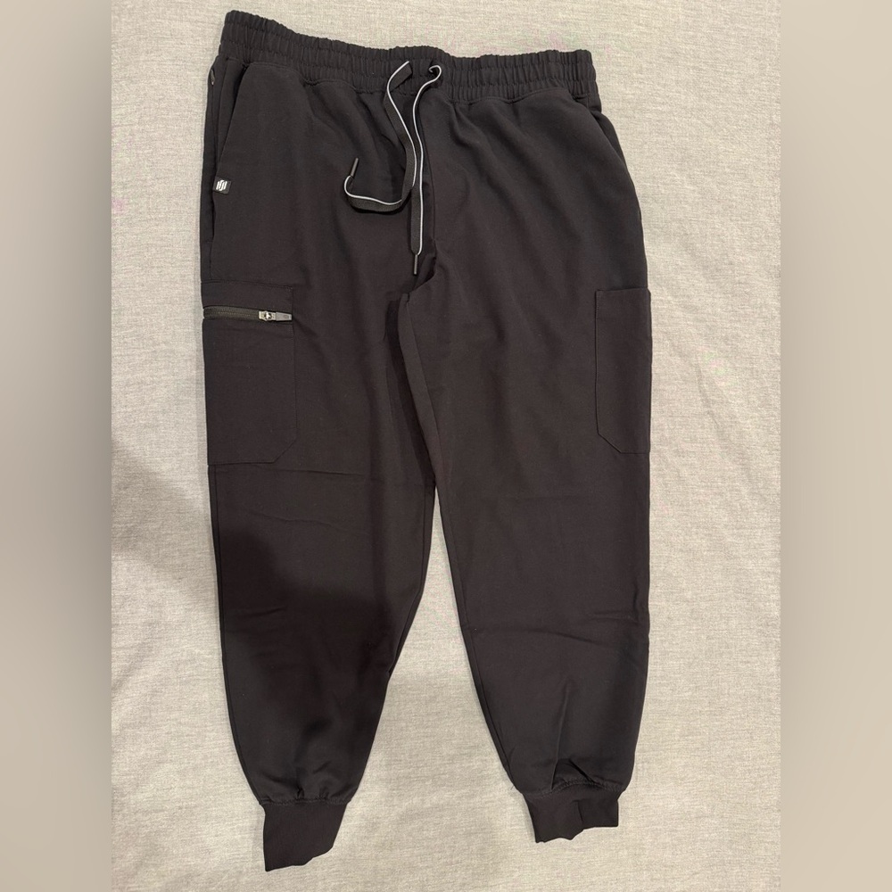 Jaanuu Men's Black Jogger Scrub Pants